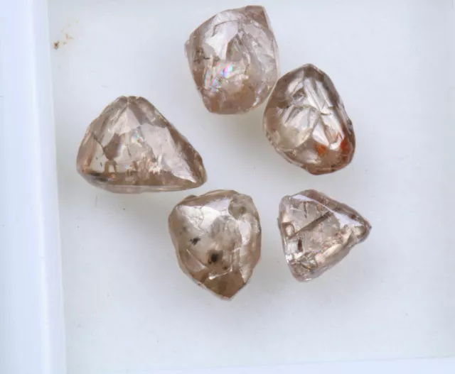 5 piezas de diamante liso áspero marrón coñac, cristales de diamante...