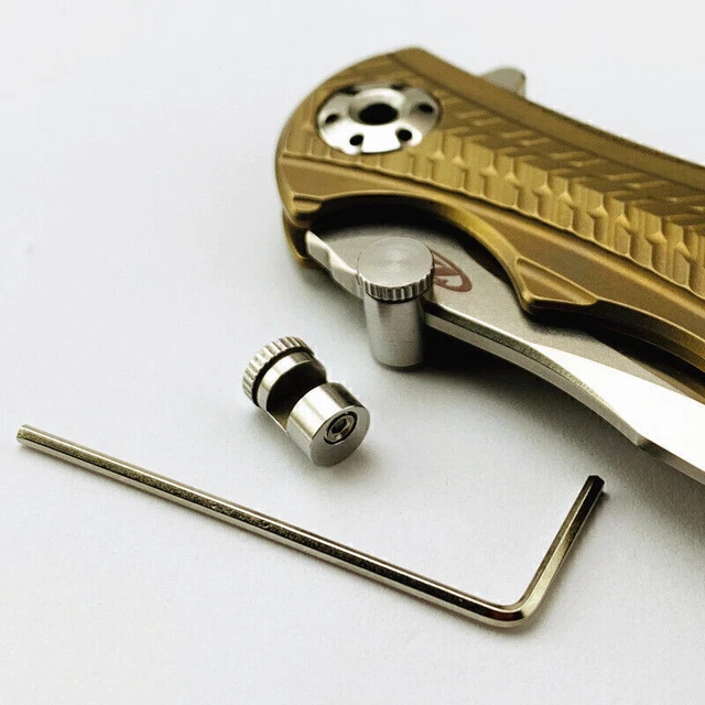 1 set Thumb Stud 416 Stainless Steel CNC Knife Blade Clamp 3mm For Buck 110