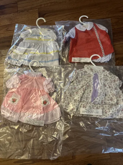 4 Vintage NOS Doll Clothes Lot for 16-18” Baby Dolls Premier NEW Outfits Cute!!