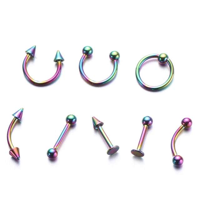 8 Pcs Piercings Kunstschmuck Ring Zungenpiercings Einstellen Körper