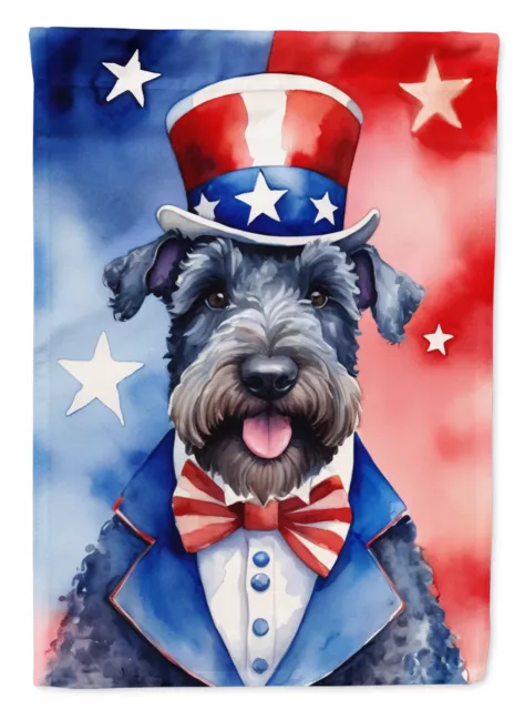 Kerry Blue Terrier Patriotic American Flag Canvas House Size DAC5743CHF