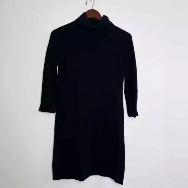 Neiman Marcus Black Cashmere Turtleneck Sweater Dress Size Small