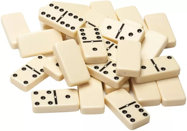 WE Games Double Six Dominoes with Spinners - Ivory Tiles, Club Size 2