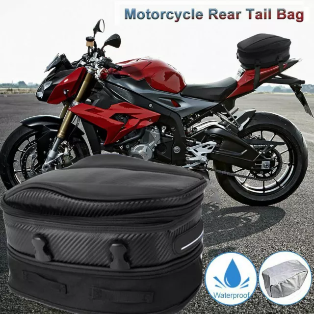 Motorcycle10L Rear Tail Seat Bag Saddle Helmet Waterproof Storage Shoulder Carry