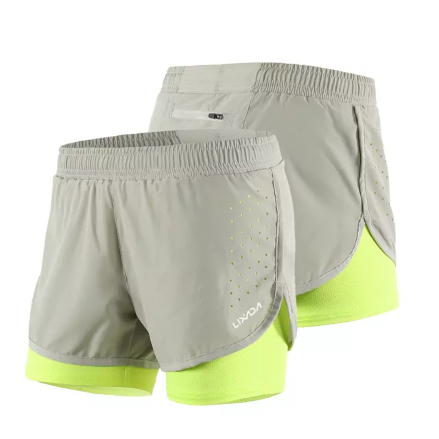 Women 2-in-1 Running Shorts Quick Drying Breathable Active Training G5A8