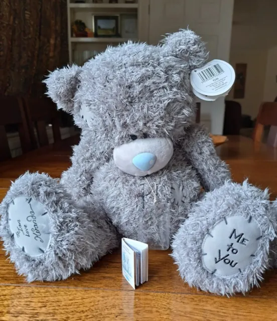 SIgned "TO IAN": Large Tatty Teddy and his Little Friend Carte Blanche Me To You