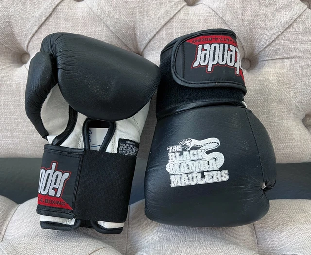 ROGER MAYWEATHER'S Boxing Gloves (from BUFFALO JIM ESTATE) Floyd BLACK MAMBA VTG