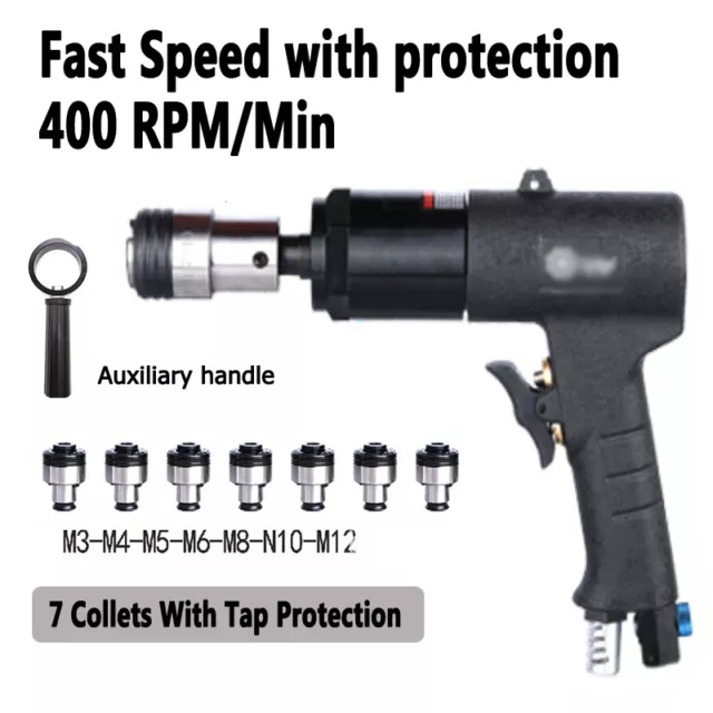 Pneumatic Tapping Machine Gun Drill 400Rpm Air Drilling M3-6 M8 M10 M12 Chucks