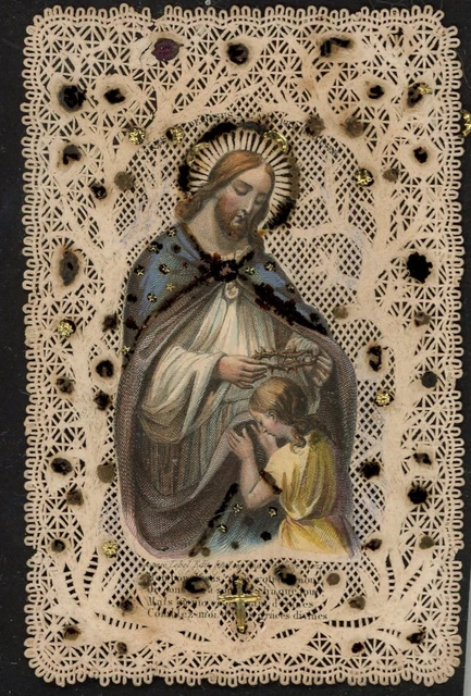 Imágenes Religiosas - Canivet image pieuse dentelle peinte à la main