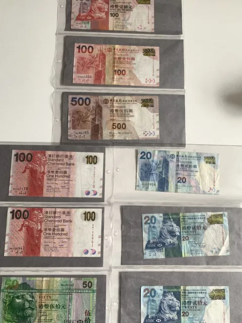 Hong Kong banknotes X 17 Total $1650
