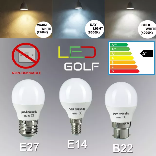 LED 25W 40W 60W SES E14 BC B22 E27 ES Golfball weiße Glühbirnen kleines Kugellicht