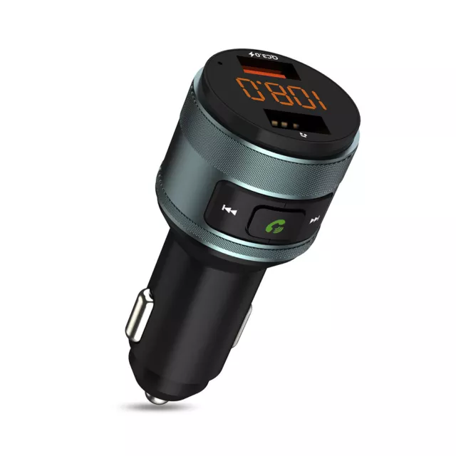Bluetooth FM Transmitter Auto Radio MP3 Player QC 3.0 Adapter Dual USB Ladegerät