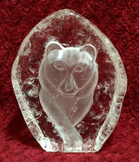 Crystal d’Arques Paris France Crystal Glass Etched Lion Figurine Decor