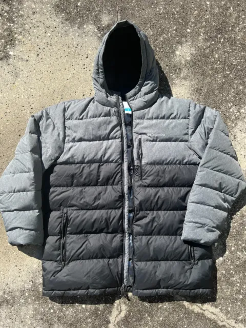 Mens Columbia Omni heat Puffer Jacket Mens XL Gray and Black