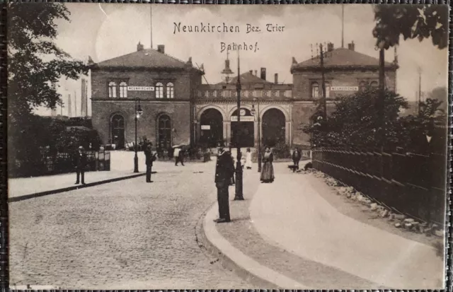 Alte Postkarte, Neunkirchen, Bez. Trier, Bahnhof 1907