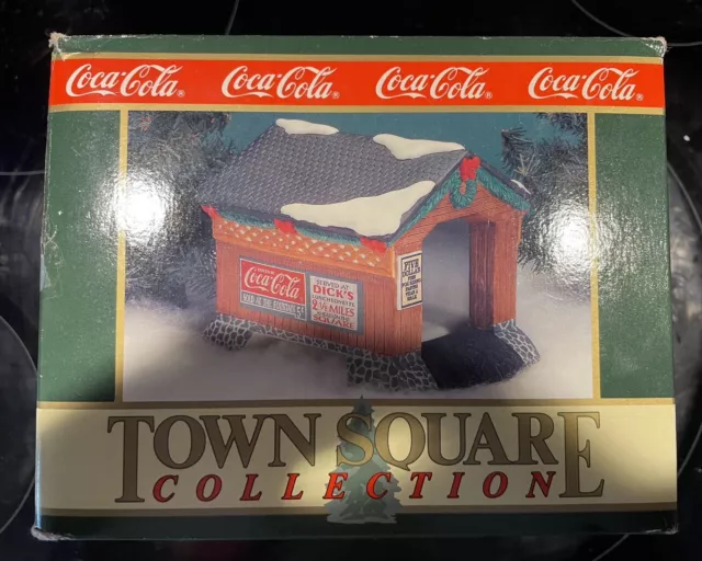 Coca Cola Christmas Village Town Square Collection The Covered Bridge