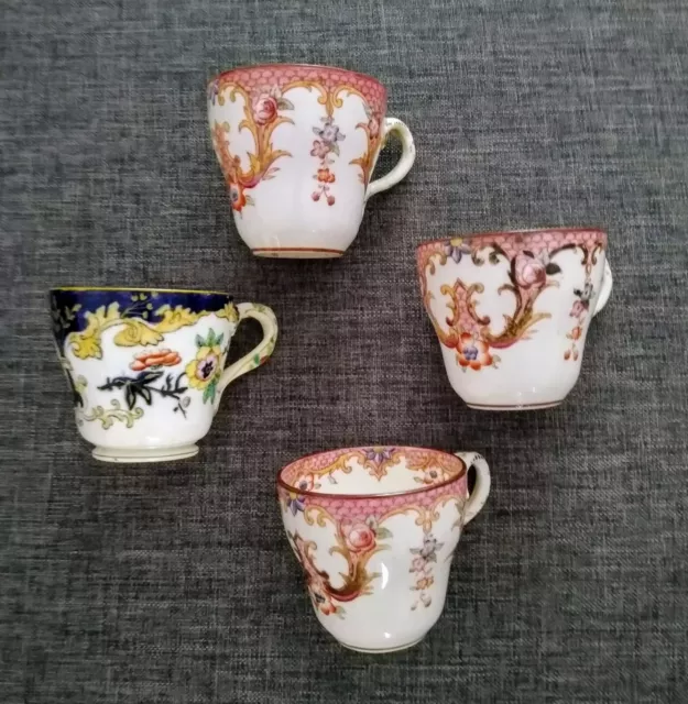 Sarreguemines Minton tasses à café porcelaine  fleurs fond vert