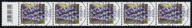 3447 Traubenhyazinthe 120 Cent, 5er-Streifen mit Codierfeld, ESSt Bonn 1.3.19