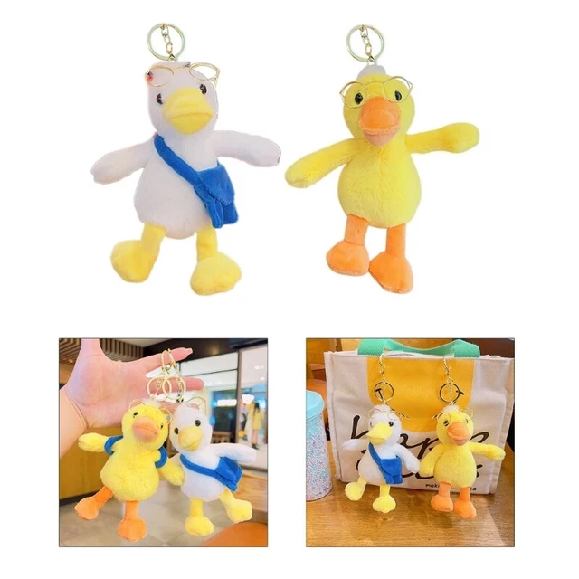 Plush Stuffed Keychain Funny Dolls Glasses Duck Pendant Keyring for Decor 2