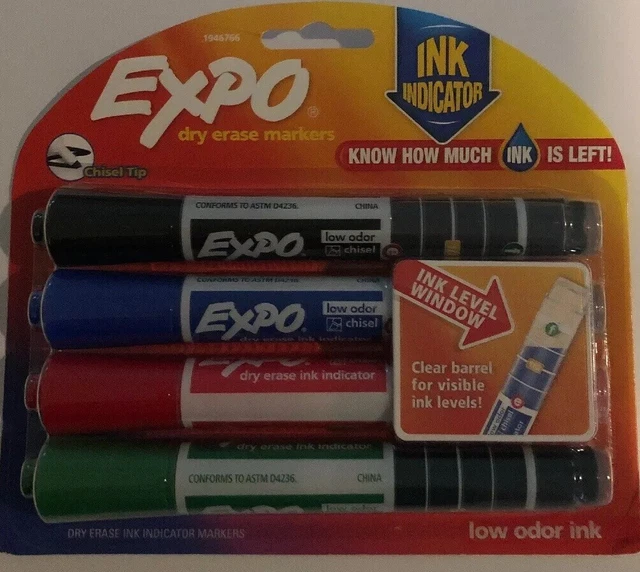 EXPO DRY ERASE Markers Ink Indicator Chisel Assorted Colors 17.99