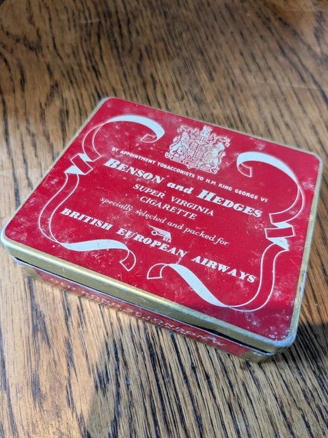 benson and hedges super virginia cigarette tin 3 X 40s - 50s Vintage Cases / Empty Cigarettetin Box / Tobacciana / Old Bond Street, London Vintage Benson & Hedges Super