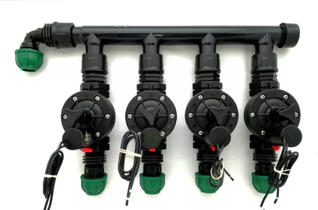 Kit Irrigazione 4 Zone Prato Giardino Elettrovalvola Collettore 20 1/2" Baccara