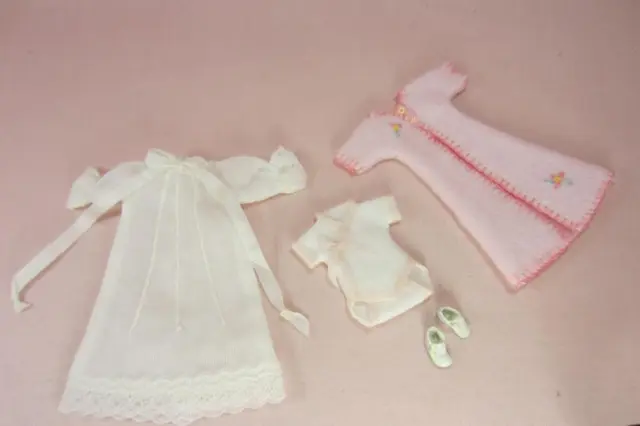 *Miniature Dollhouse Baby Gown, Dress, Shoes, Diaper Set Artist Made Clothes