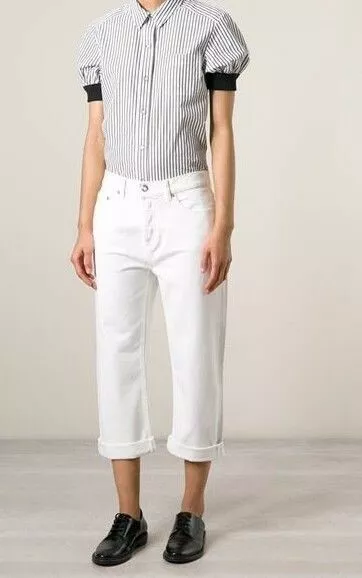 Marc by Marc Jacobs Womens Cotton Casual Cropped Jeans Solid White Size 29