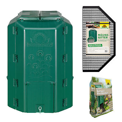 Termocompostador Neudorff DuoTherm 530 litros + rejilla de ratón + Radivit 5 kg de compost