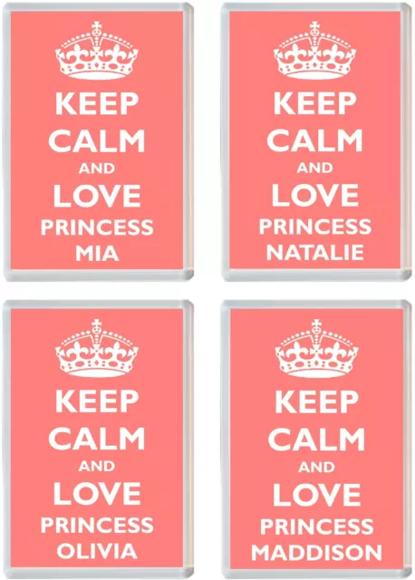 Keep Calm and Love Princess * VARIOUS NAMES * Jumbo Fridge Magnet - Present Gift