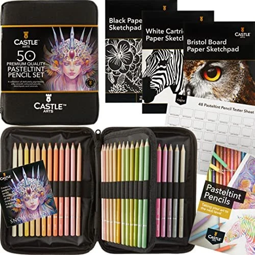 Juego de 48 lápices de colores pastel con extras | calidad