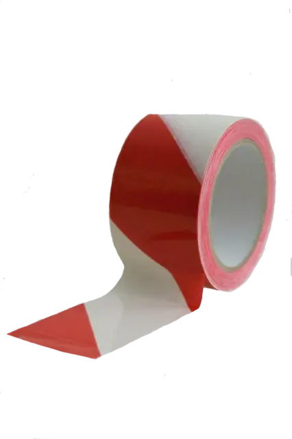 Warnband Boden Markierungsband Absperr Klebeband Signalband rot Weiß 50mm x 66m