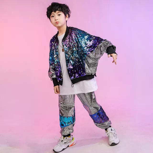 Children Sequins Jazz Dance Costume Hip Hop Hip-hop Sequin Jacket Set