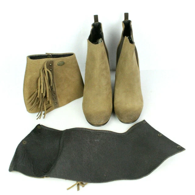 Bottines Franges IKKS Daim Marron T 38 / UK 5 TRES BON ETAT