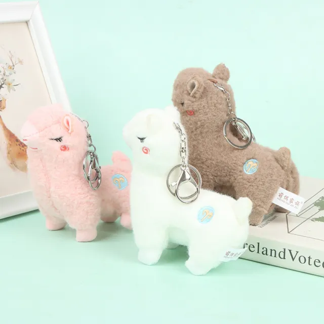 Cute Mini Alpaca Soft Plush Stuffed Doll Toys Keychain Cartoon Bag Pendant;k;