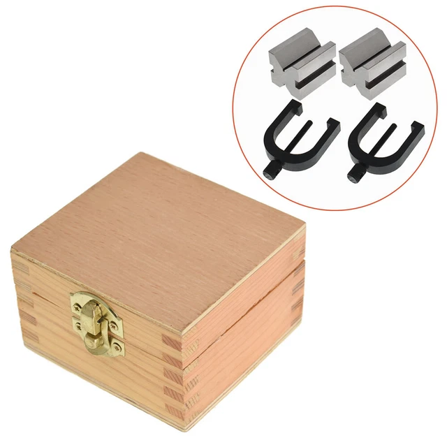 V-Block and Clamp Set Hardened Steel 90 Degree Angle 1-5/8" x 1-1/4" x 1-1/4" US