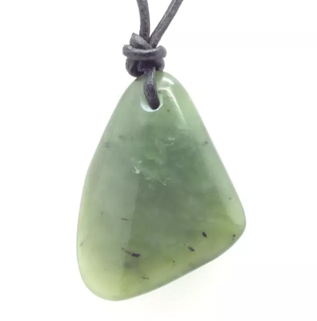 Siberian Jade Pebble Pendant Green Nephrite Jade Stone Necklace Siberia #11