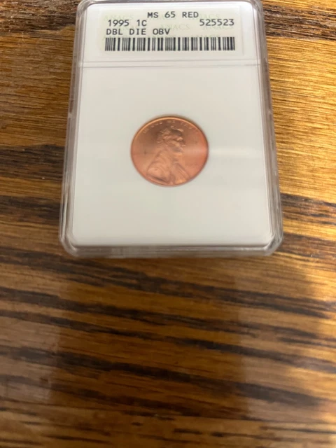 1995 (DDO) Double Die Mint Error Lincoln Memorial One Cent Penny ANACS MS 65 Red