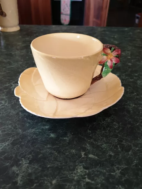 Carlton Ware Handpainted Yellow Apple Blossom Cup And Saucer