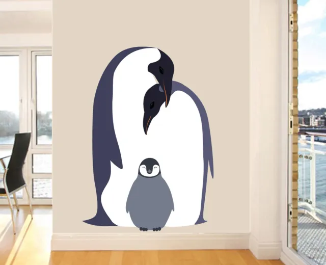 Penguin Family Mural Full Colour Wall Sticker Decal Transfer