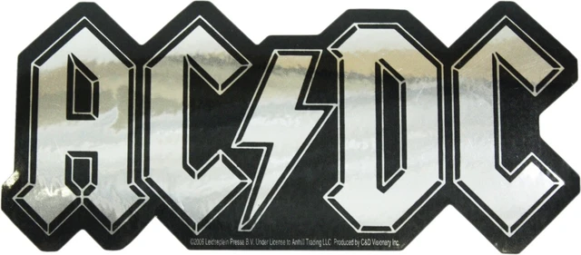 STICKER - AC/DC SILVER CHROME Logo ACDC AC-DC Angus Young Rock Decal ...