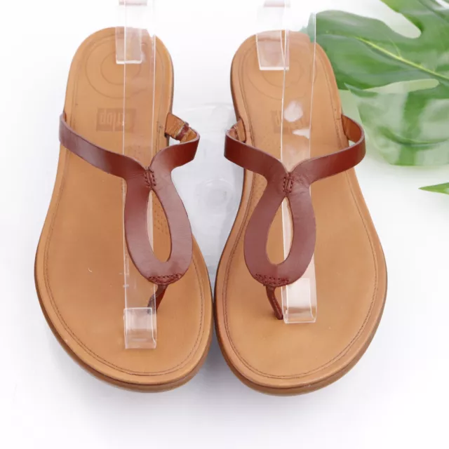 Fitflop Women's Strata Sandal Size 8 Thong Slide Flip Flop Brown Toning Beach