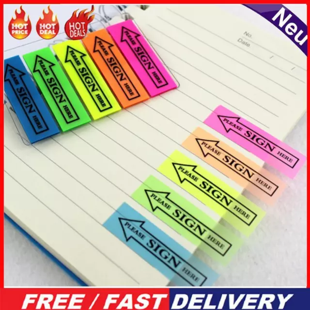 100pcs Adhesive Memo 44x12.5mm Plastic Cement Planner Index Stickers for Study