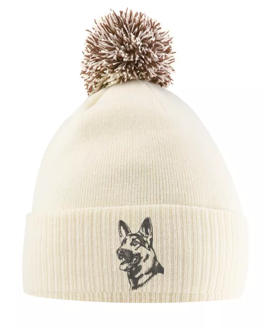 German Shepherd Bobble Hat Gift Birthday Winter Beanie Idea Her Dog Lover Pre...