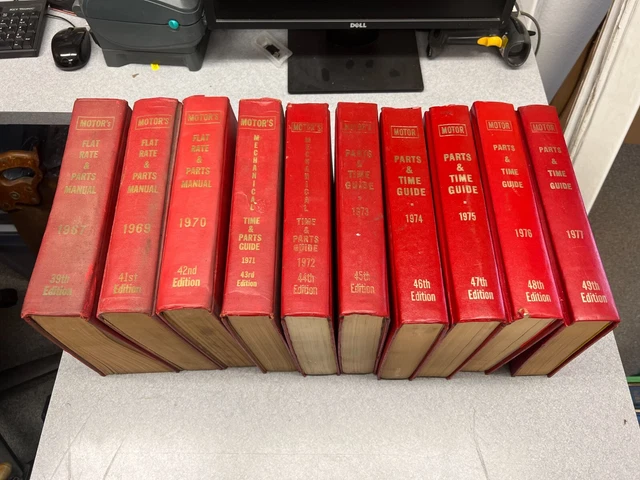 Lot of 10 MOTOR's Flat Rate & Parts Manuals, Mechanical Time and Parts Guides