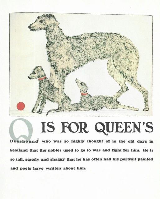 Scottish Deerhound "Queens" - CUSTOM MATTED - Vintage Dog Art Print - Clara Tice