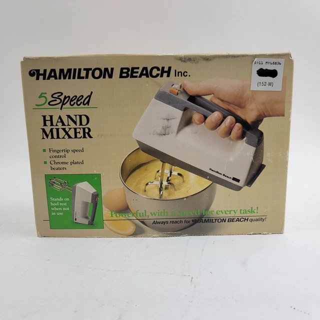 VINTAGE HAMILTON BEACH Electric 5 Speed Hand Mixer Model 152. New 65.