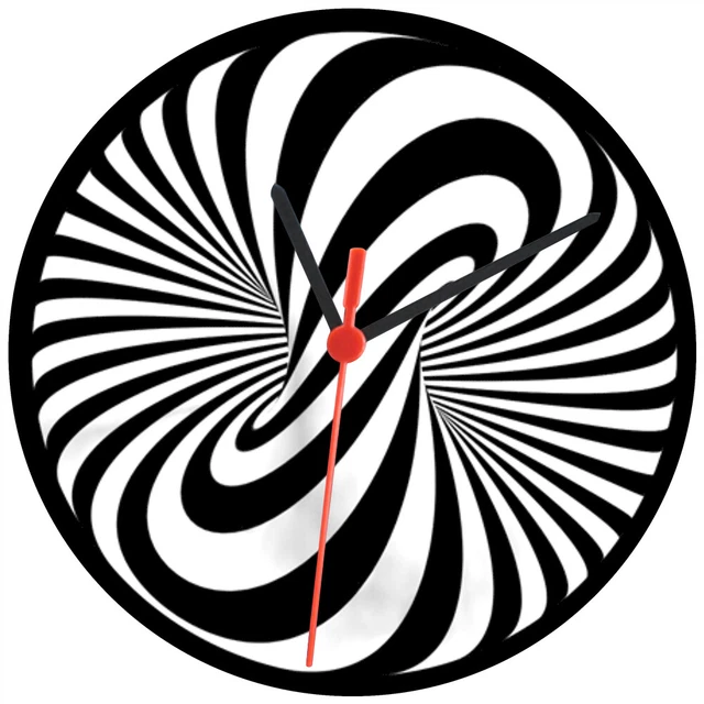 830063 BLACK ALTERING Animated 3D Optical Illusion Wall Clock 22.99