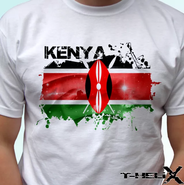 Kenya flag - white t shirt top Africa country design - mens womens kids baby