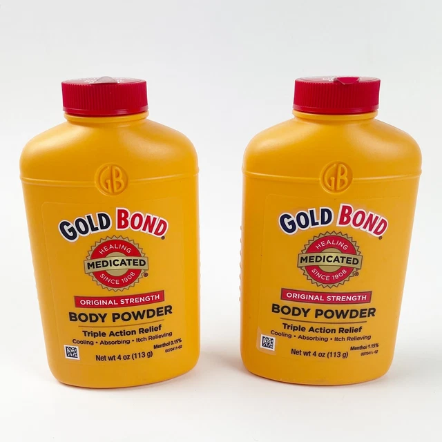 (2)GOLD BOND BODY Powder Medicated Triple Relief 4 oz WITH TALC